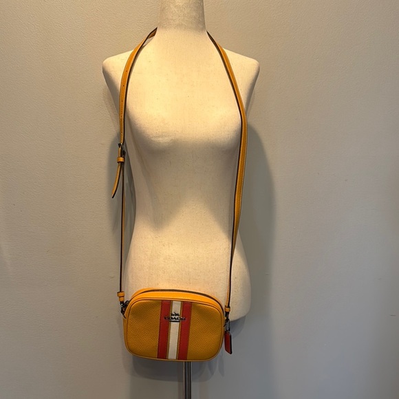Coach Yellow and Red Crossbody Camera Bag with gunmetal accents EUC - Picture 3 of 17